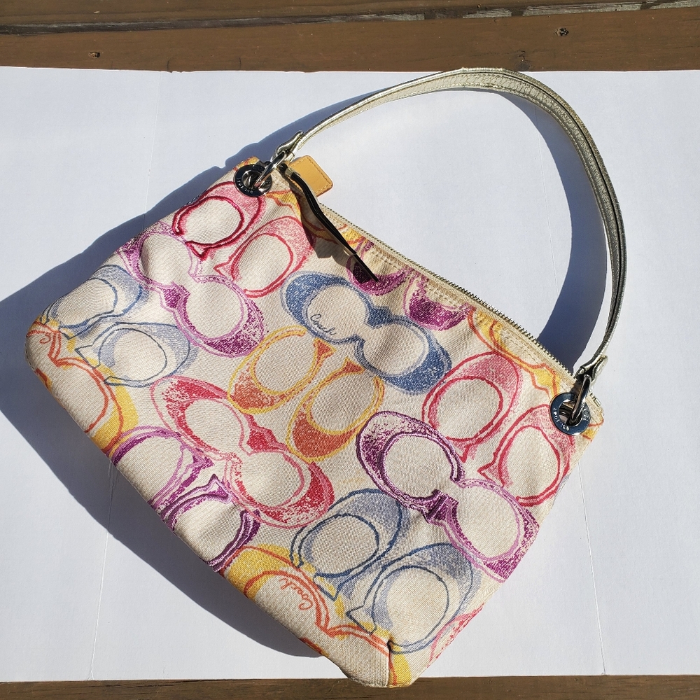Coach Poppy Scribble Twin Pocket Vintage Shoulder and Crossbody Bag - Picture 8 of 10